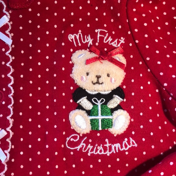 Adorable “My First Christmas” footed pajamas - Picture 2 of 5